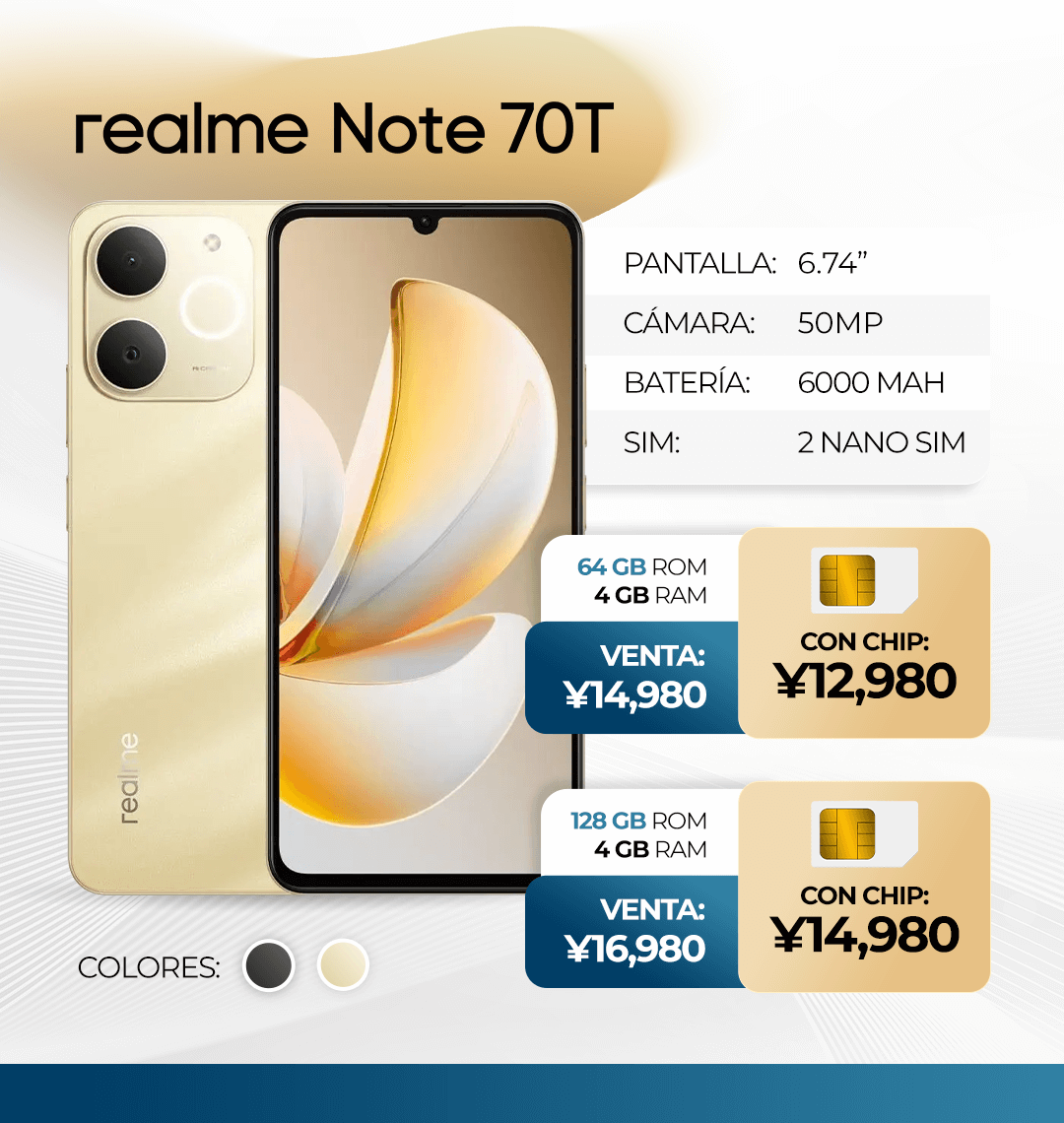 2 REALME NOTE 70T Es