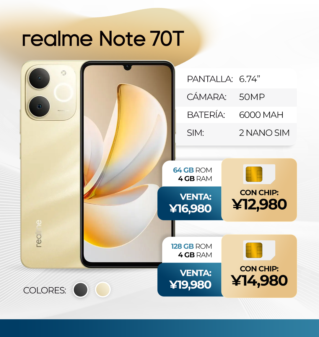 REALME NOTE 70T ES Mayo26